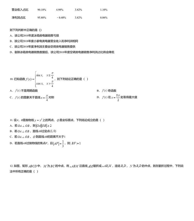2020届山东省高三高考模拟数学试题03