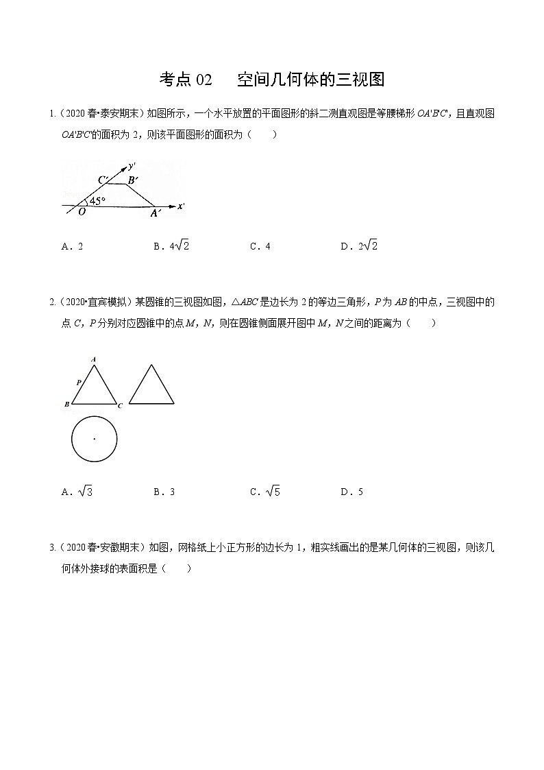 考点02 空间几何体的三视图（原卷版） 第1页