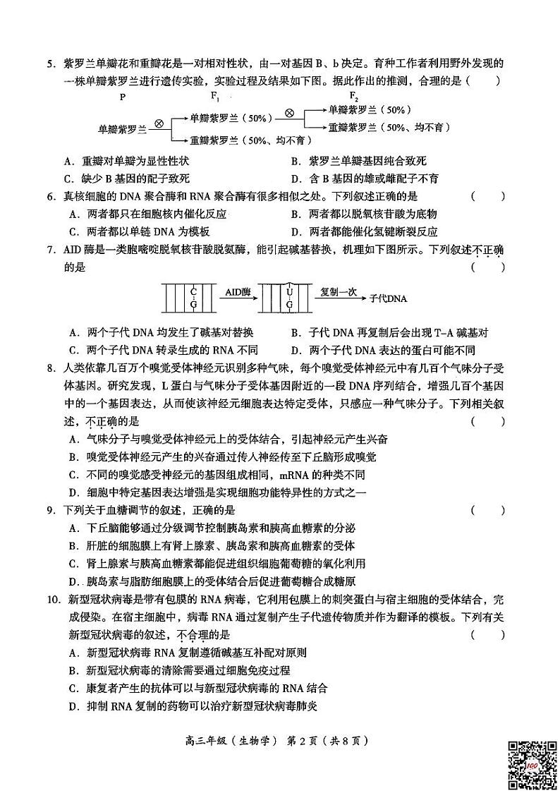 2020.5海淀区高三一模 试卷02