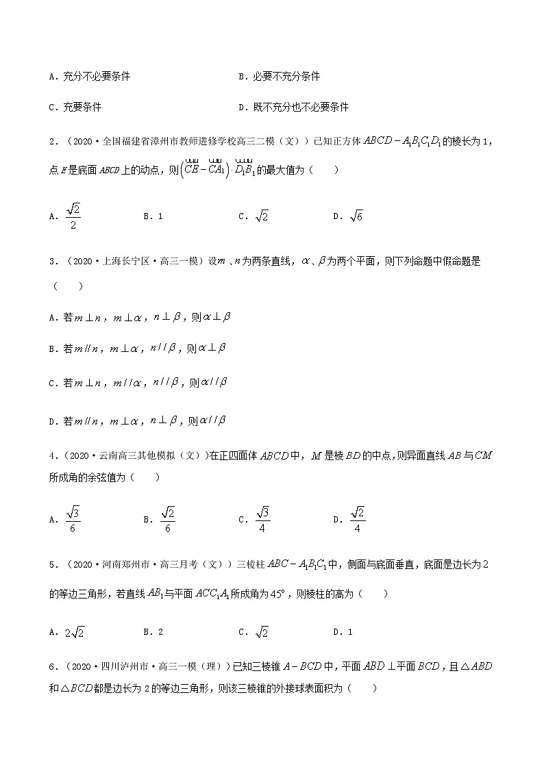 重难点03  空间向量与立体几何-2021年高考数学【热点·重点·难点】专练(新高考)02