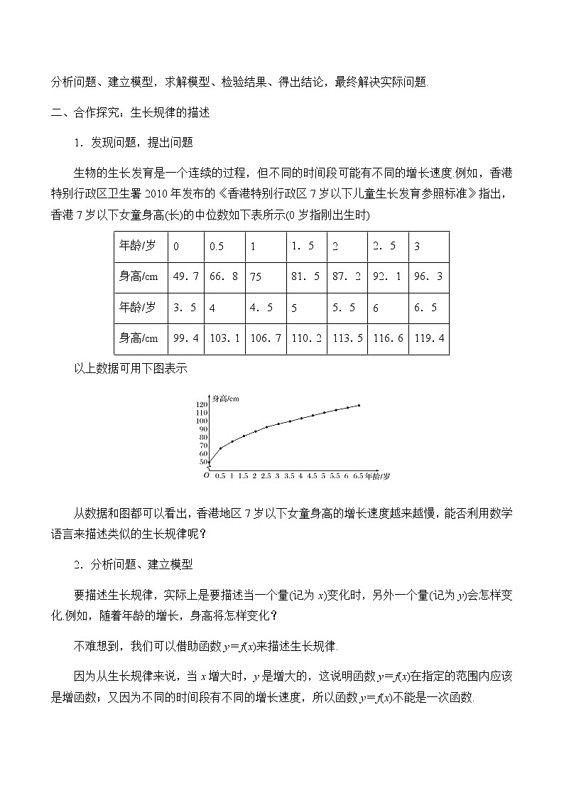第四章 指数函数、对数函数与幂函数 4.7数学建模活动：生长规律的描述 （课件PPT+教案+学案）02