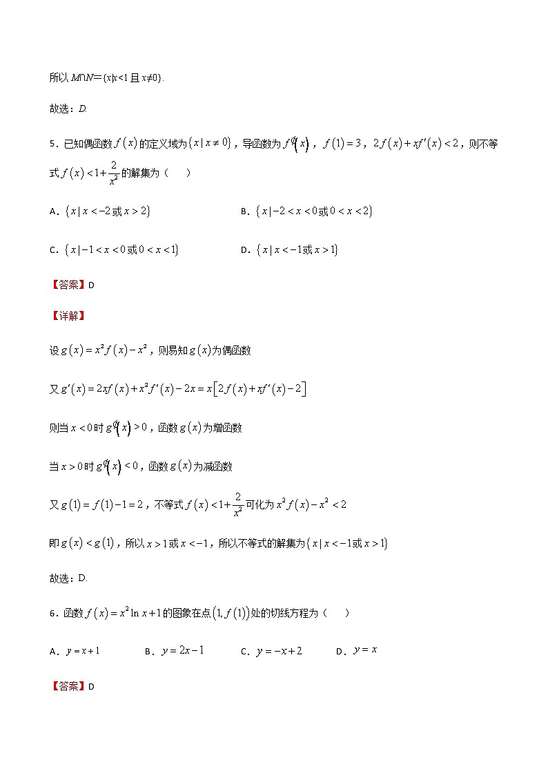 专题2 函数与导数-2021届高考数学重点专题强化卷03