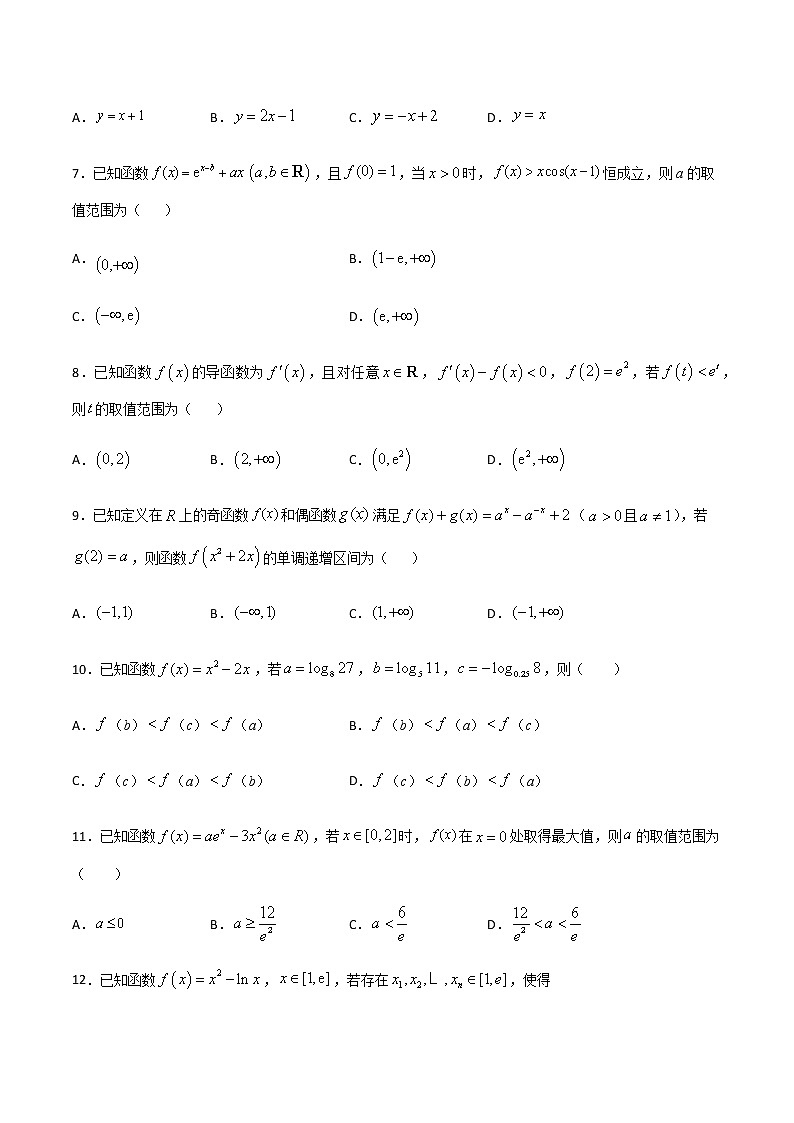 专题2 函数与导数-2021届高考数学重点专题强化卷02
