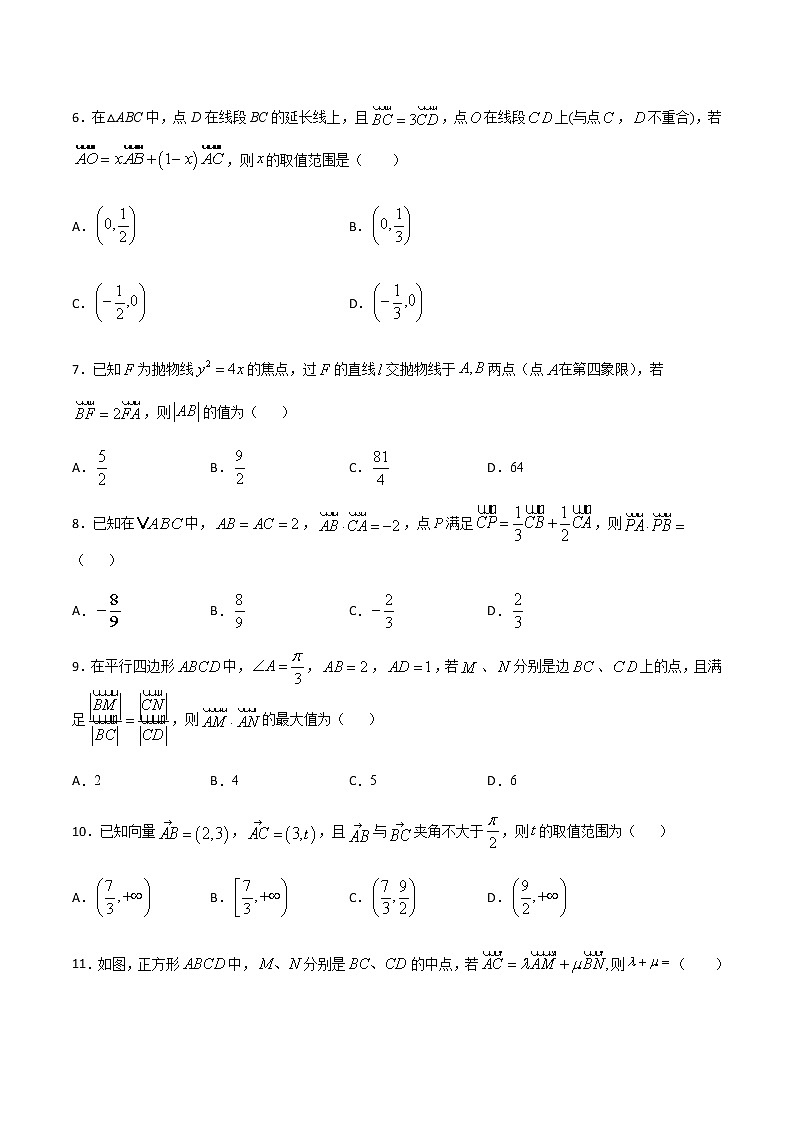 专题4 平面向量-2021届高考数学重点专题强化卷02