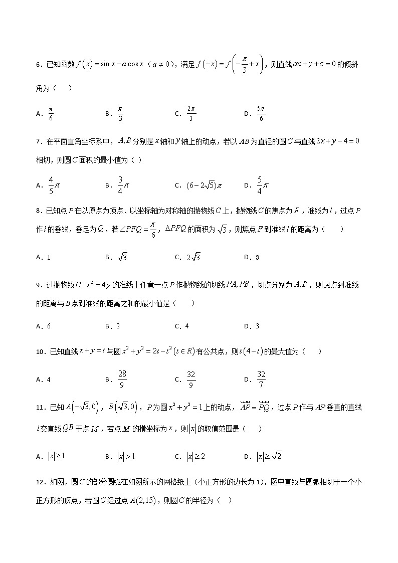 专题8 平面解析几何-2021届高考数学重点专题强化卷（原卷版）第2页