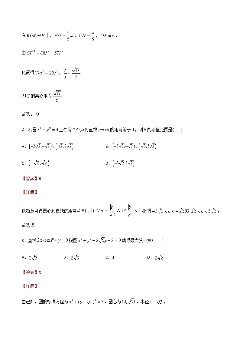 专题8 平面解析几何-2021届高考数学重点专题强化卷（解析版）第2页