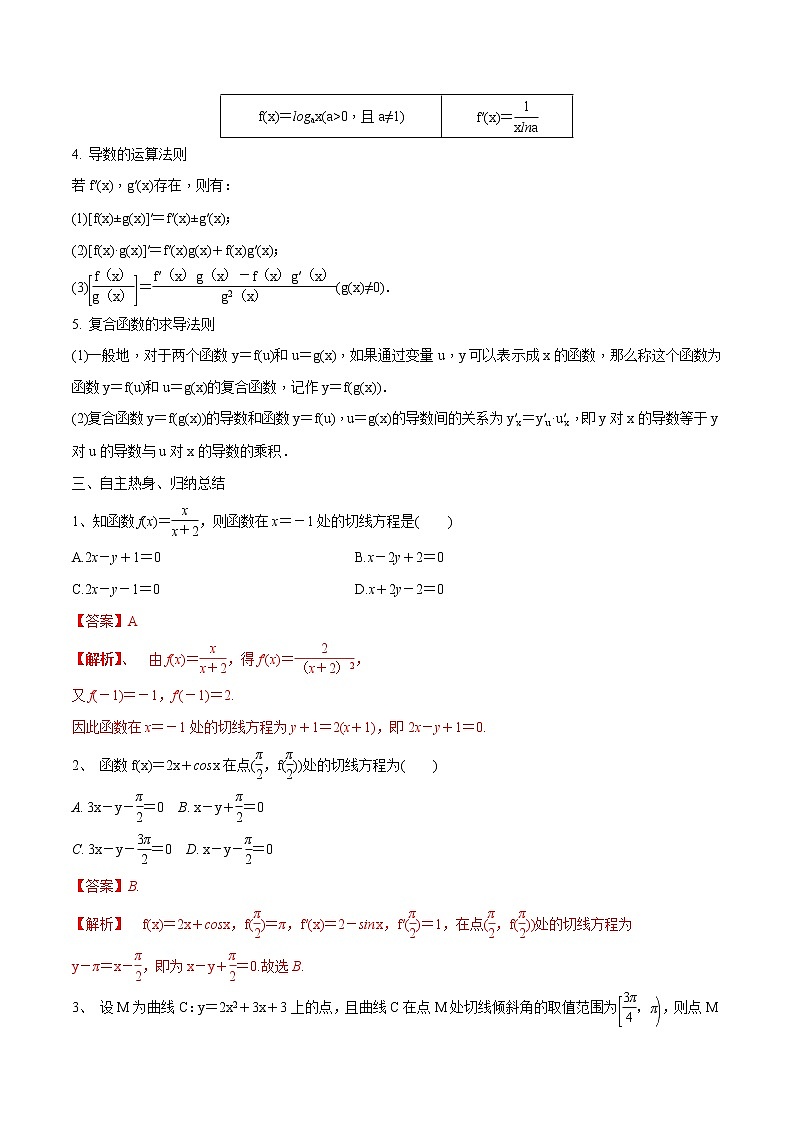 第17讲 导数的概念及其运算（解析版）第2页