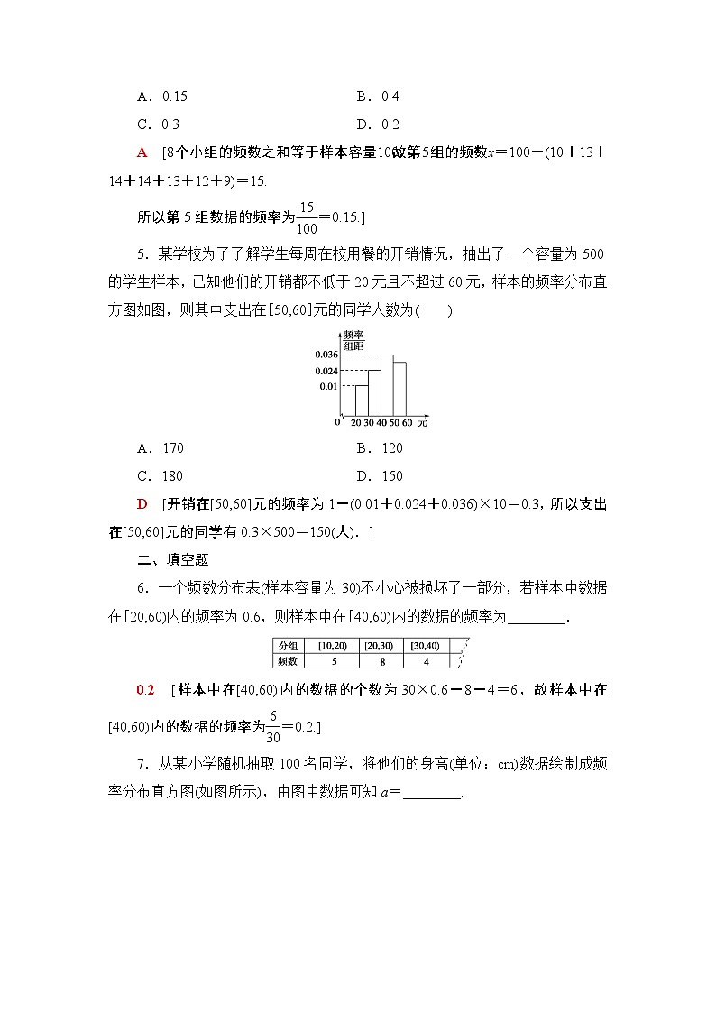 课时分层作业40　频率直方图 练习02