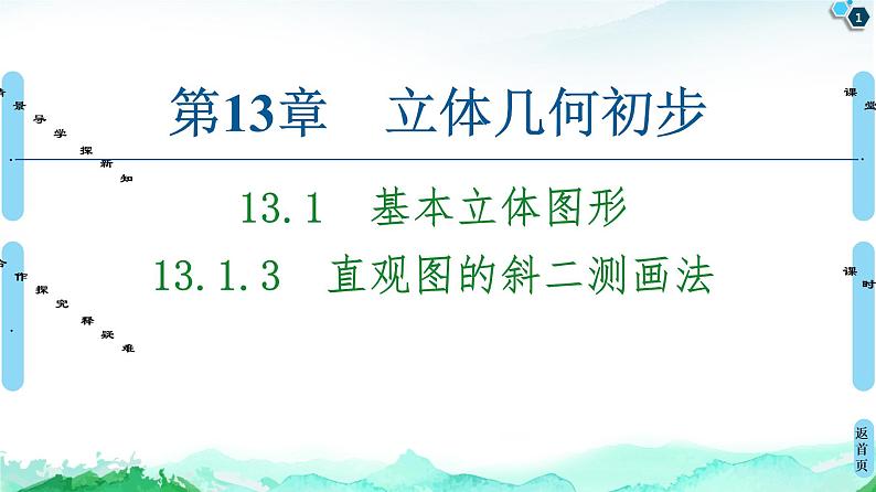 13.1.3　直观图的斜二测画法01