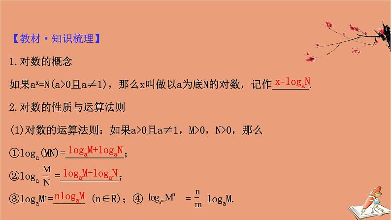 2021版新高考数学一轮复习第二章函数及其应用2.5对数与对数函数课件新人教B版20201123113204