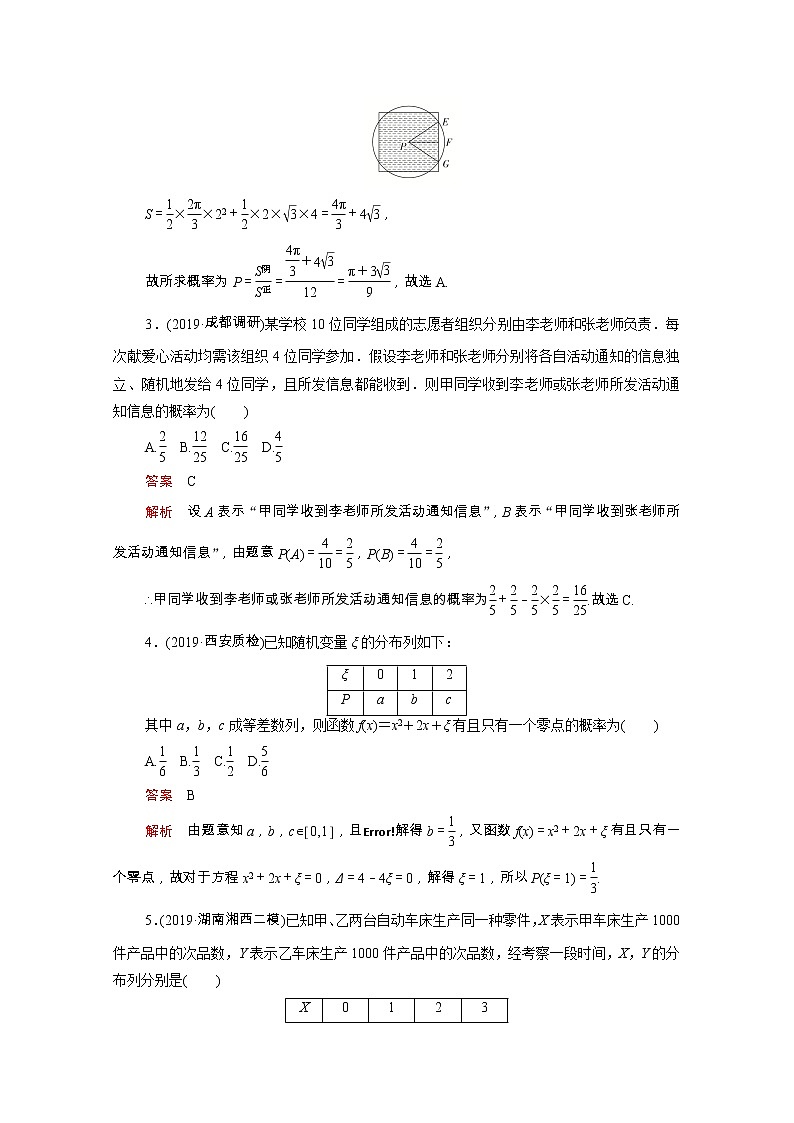 2021届二轮（理科数学）   概率随机变量的分布列   专题卷（全国通用）第2页