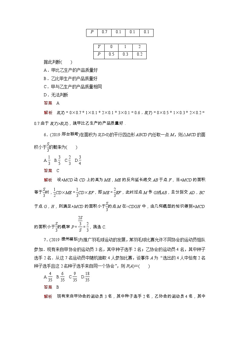 2021届二轮（理科数学）   概率随机变量的分布列   专题卷（全国通用）第3页