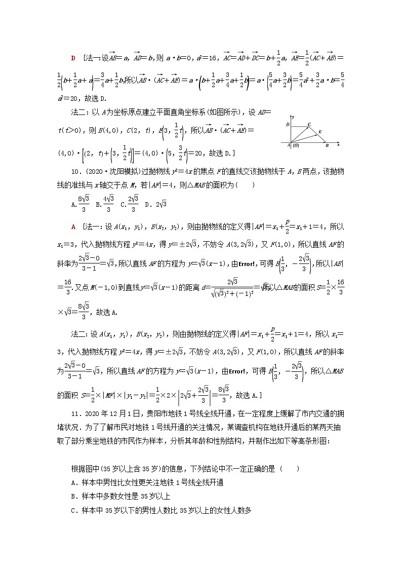 2021届二轮复习    80分小题精准练八文  作业（全国通用）第3页