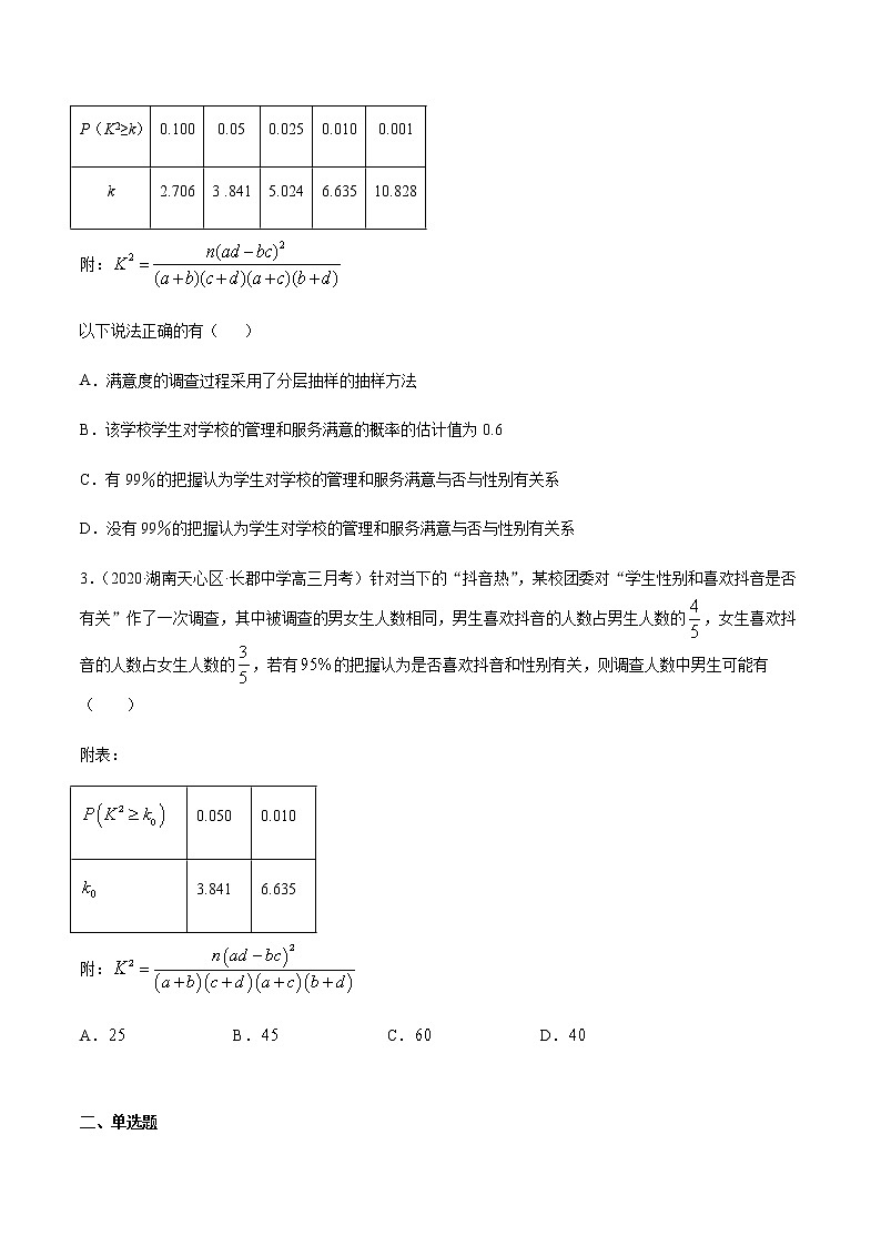 专题二十 统计与统计案例-2021届高三《新题速递•数学》12月刊（江苏专用 适用于高考复习）02