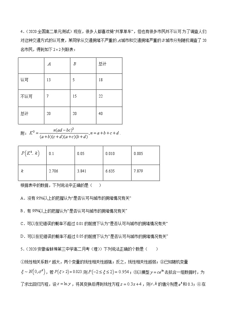 专题二十 统计与统计案例-2021届高三《新题速递•数学》12月刊（江苏专用 适用于高考复习）03