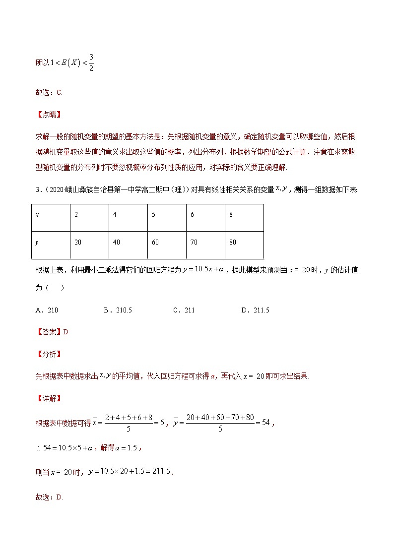 专题二十 统计与统计案例-2021届高三《新题速递•数学》11月刊（江苏专用 适用于高考复习）03