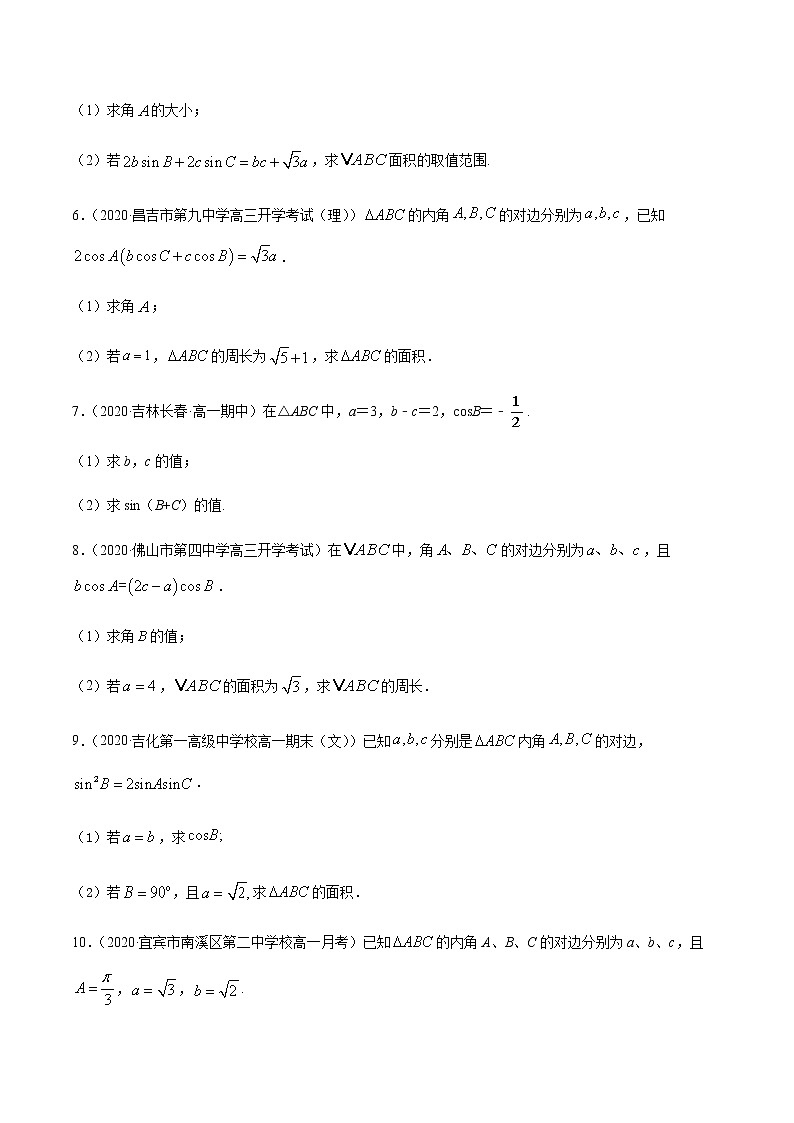 专题九 解三角形及其应用-2021届高三《新题速递•数学》11月刊（江苏专用 适用于高考复习）02