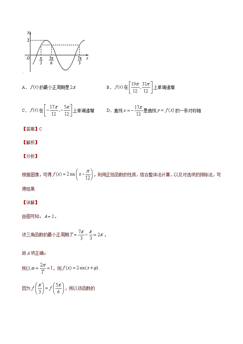 专题七 三角函数的概念、图像和性质-2021届高三《新题速递•数学》11月刊（江苏专用 适用于高考复习）03