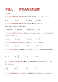 专题九 解三角形及其应用-2021届高三《新题速递•数学》9月刊（江苏专用 适用于高考复习）