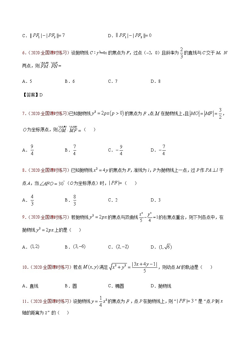 专题十八 圆锥曲线的综合运用-2021届高三《新题速递•数学》9月刊（江苏专用 适用于高考复习）02
