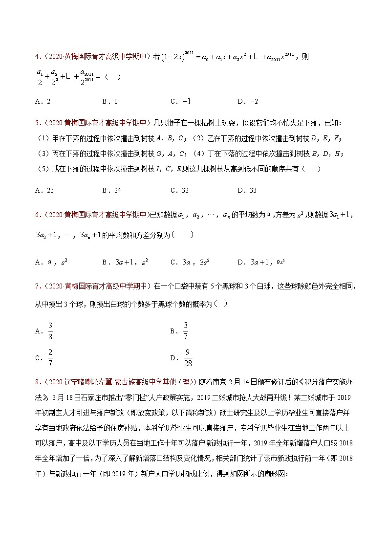 专题十九 计数原理与概率及其分布-2021届高三《新题速递•数学》9月刊（江苏专用 适用于高考复习）02