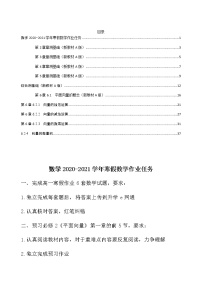 高一上学期寒假作业 数学