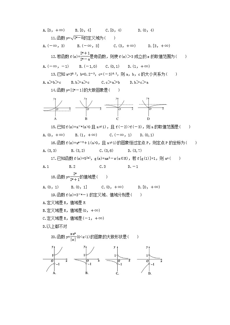 2021年高考数学一轮复习《指数及指数函数》精选练习（含答案）02