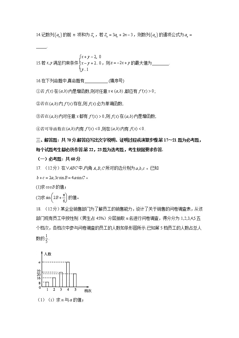 2021届高考文科数学模拟预热卷（全国Ⅱ卷）03