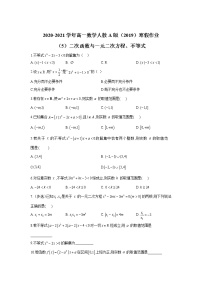 2020-2021学年高一数学人教A版（2019）寒假作业（5）