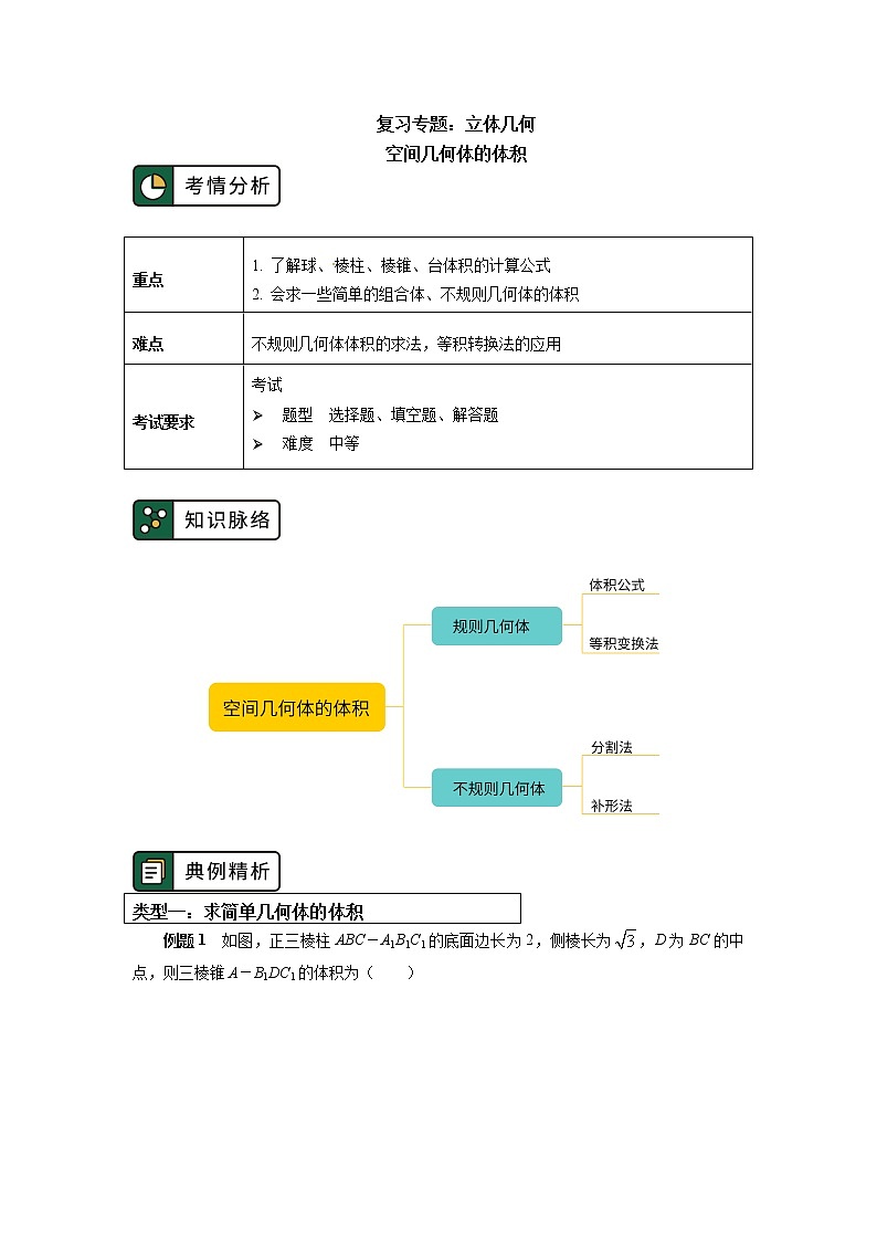 专题：立体几何01