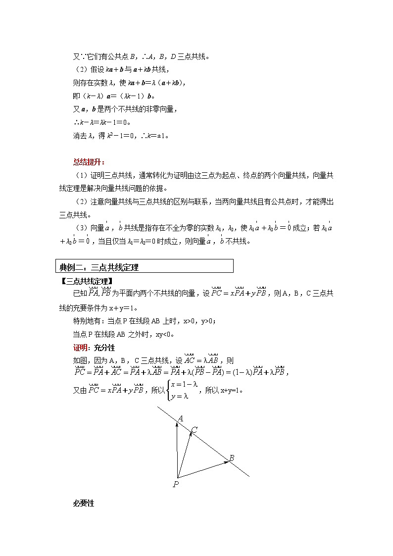 向量共线定理及其扩展应用 学案02