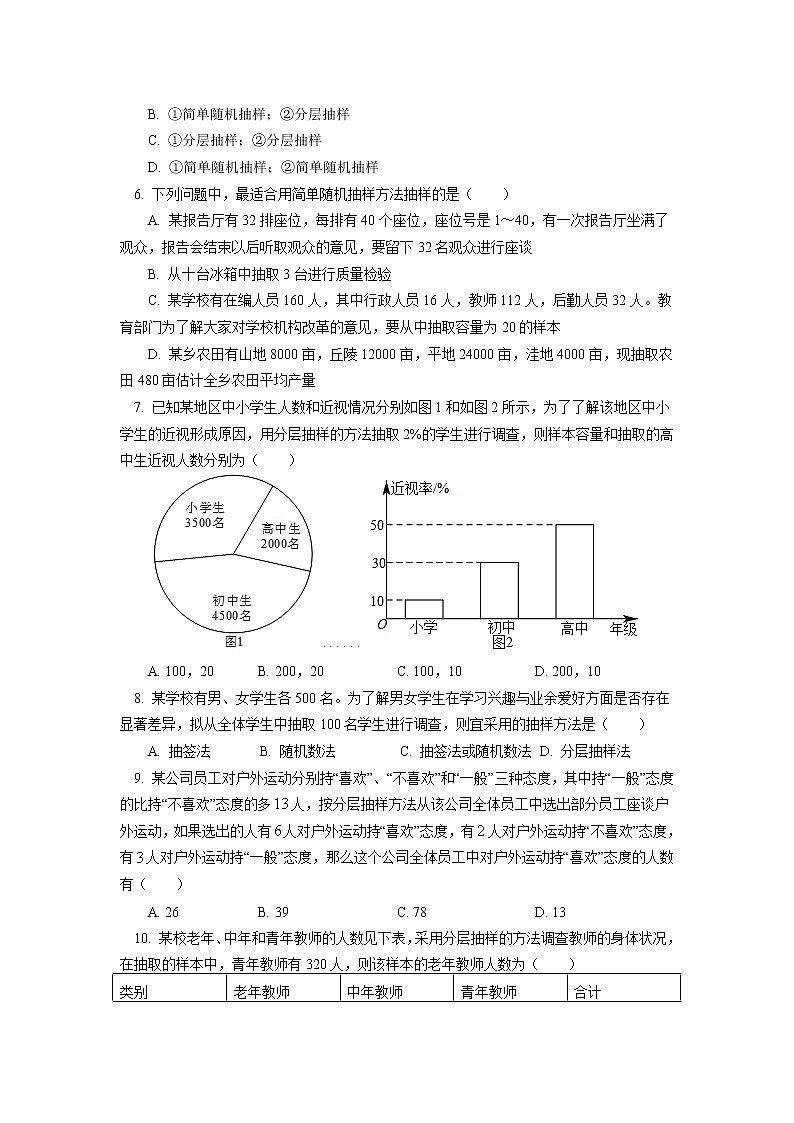 必修2 第九章 统计9.1-9.2节同步练习02