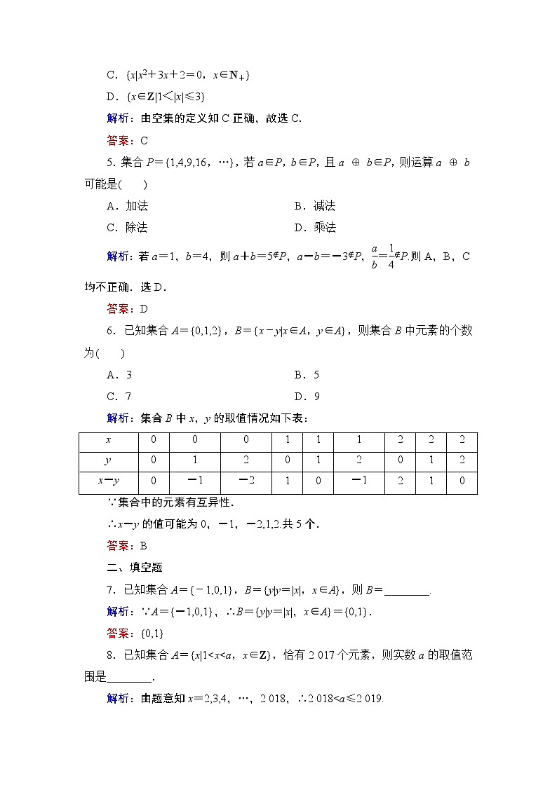 专题1.1.2 集合的含义与表示 高中数学必修1课件+课时跟踪检测（北师大版）02