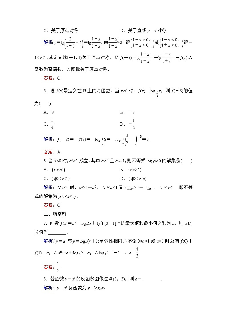 专题3.5（1-2） 对数函数 高中数学必修1课件+课时跟踪检测（北师大版）02