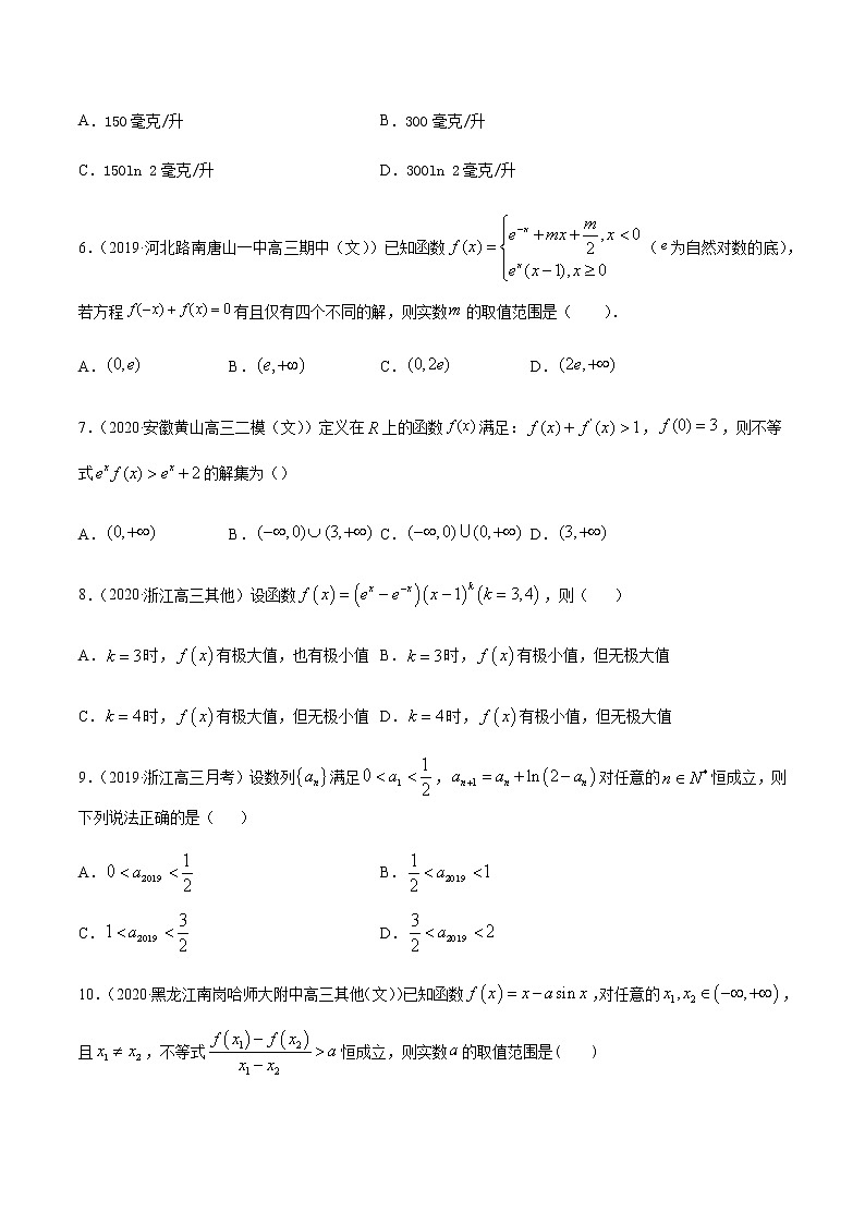 专题1.5函数的综合应用-2021年高考数学（文）尖子生培优题典02