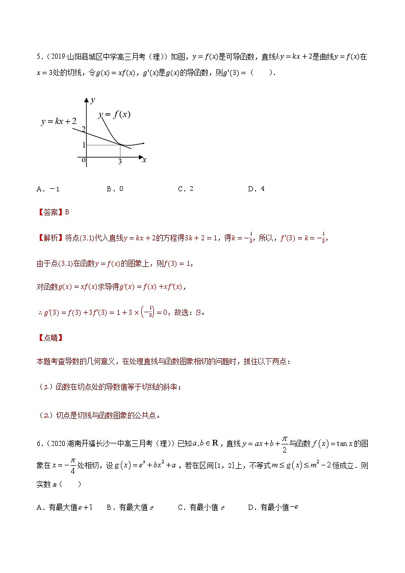 专题1.3导数定义及几何意义-2021年高考数学（理）尖子生培优题典（解析版）第3页