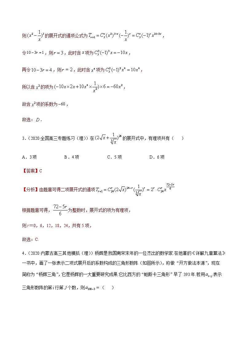 专题8.2 二项式定理-2021年高考数学（理）尖子生培优题典02