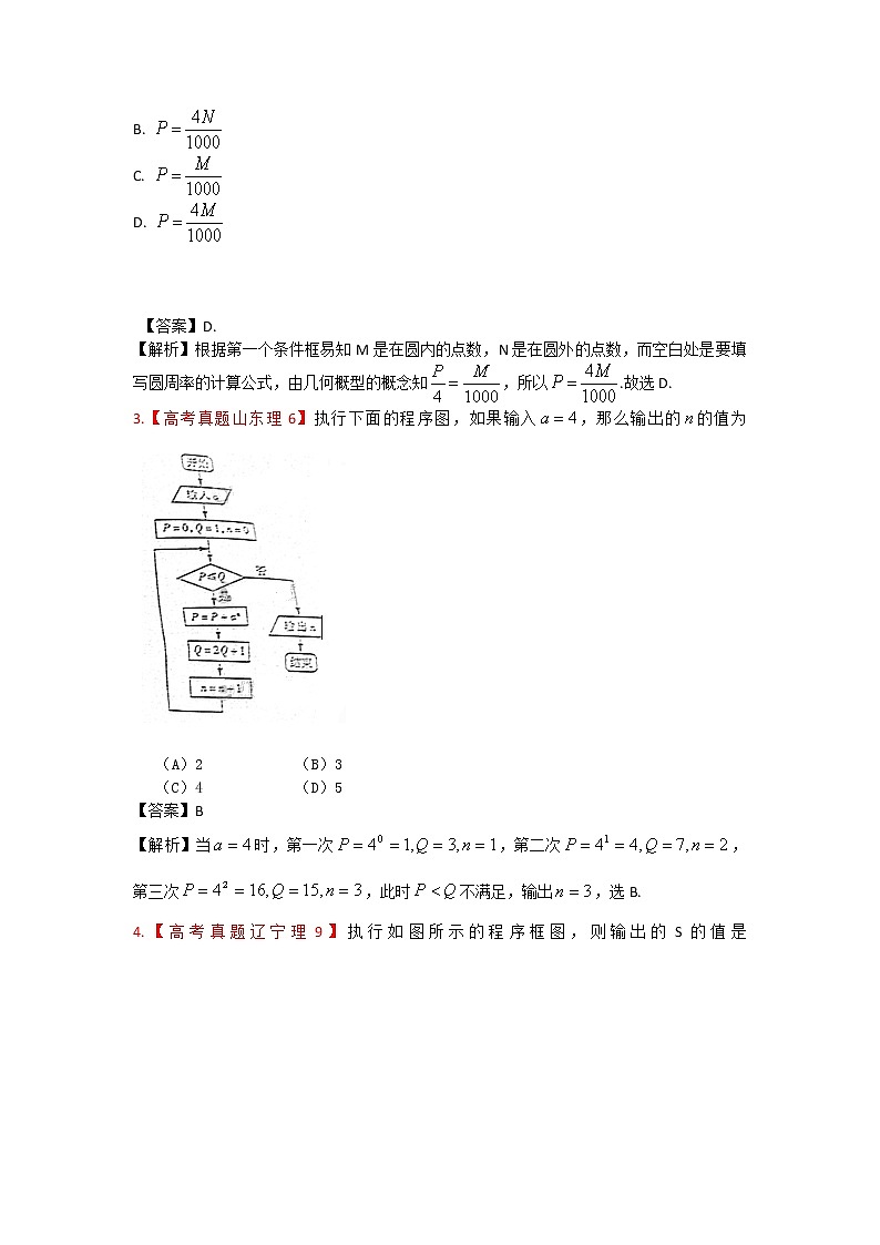 高考真题汇编——理科数学（解析版）15：程序框图02