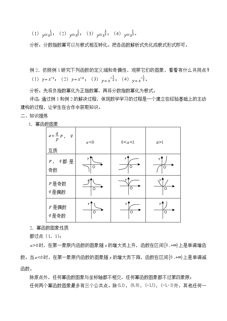人教A版（2019）数学必修第一册(教案)幂函数02