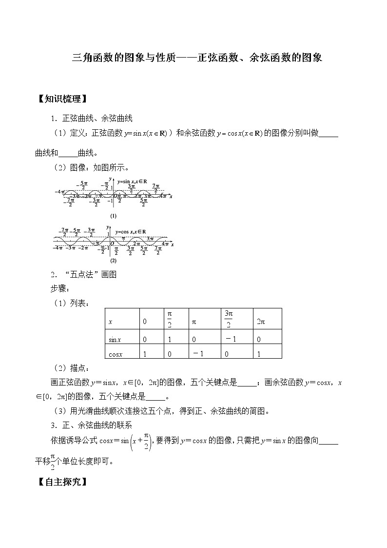 人教A版（2019）数学必修第一册(学案)三角函数的图象与性质01