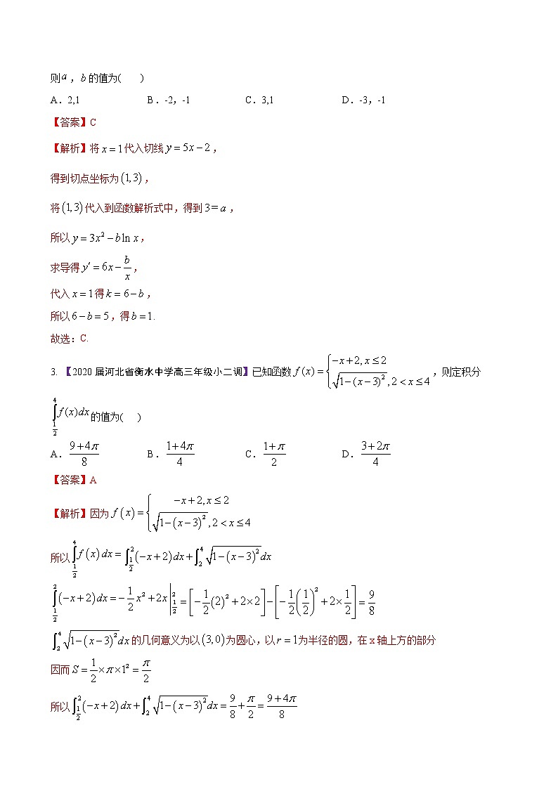 高三数学百所名校好题分项解析汇编之衡水中学专版（2020版）专题03 导数与应用（第02期）（解析版）02