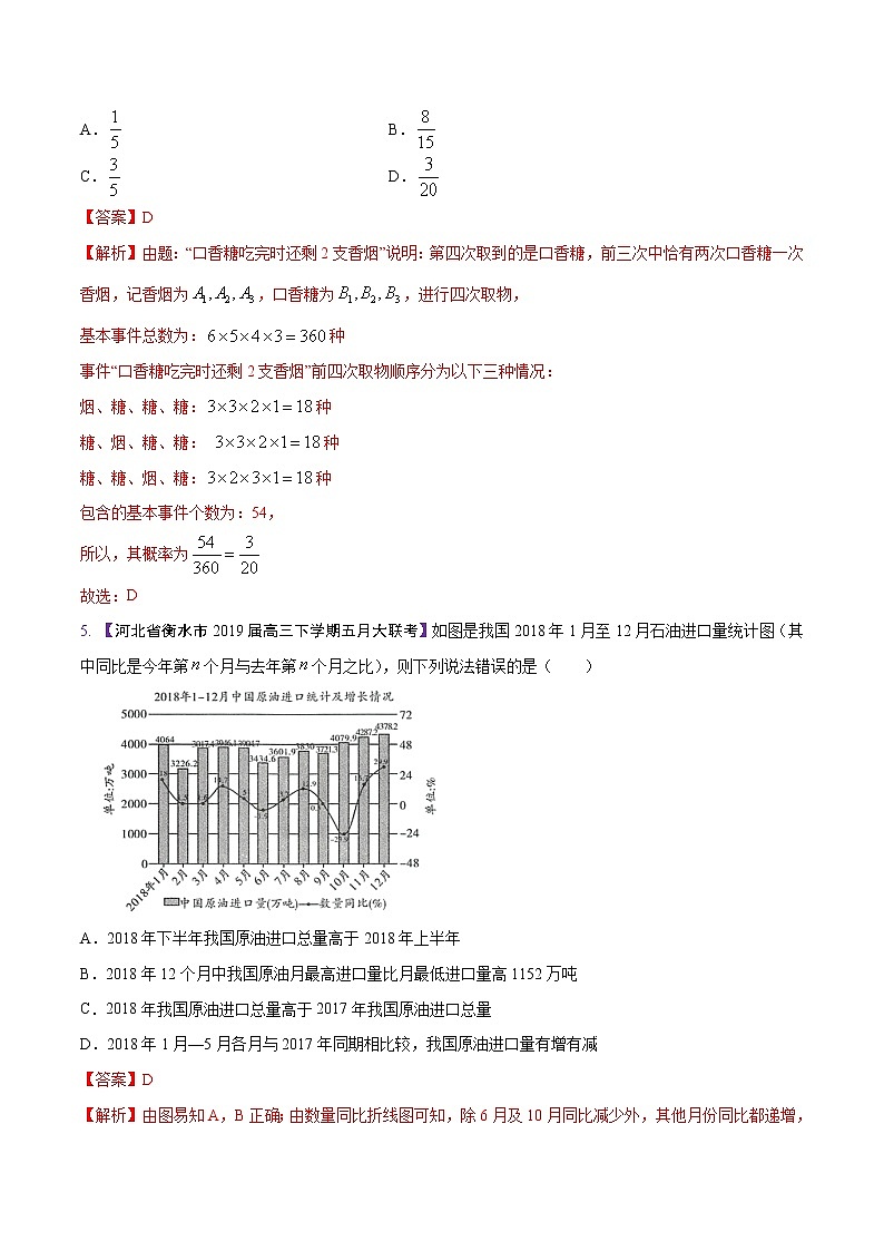 高三数学百所名校好题分项解析汇编之衡水中学专版（2020版）专题09 概率与统计（第02期）（解析版）第3页