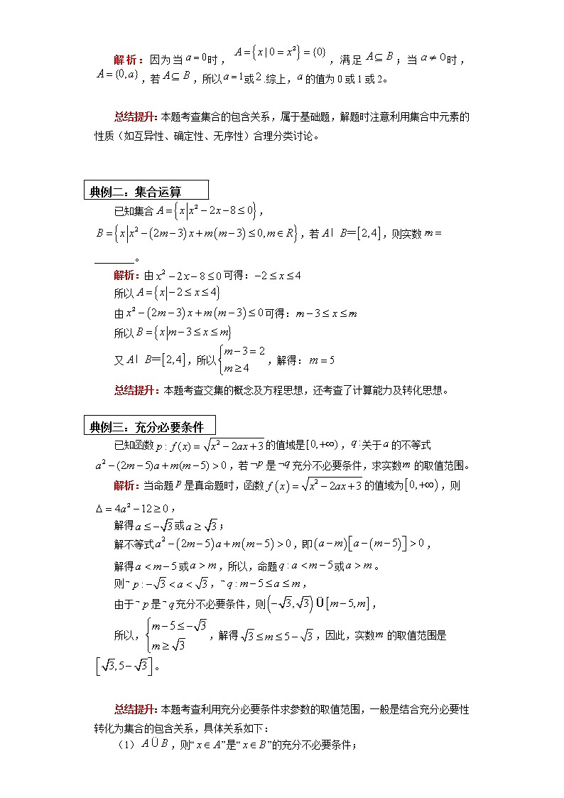 人教A版人教A版(2019)数学必修第一册复习专题：集合与函数学案第2页