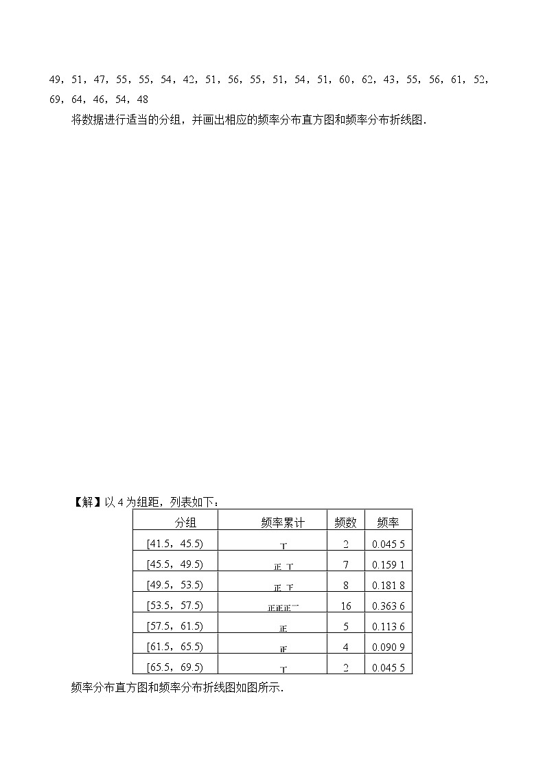 高中数学人教A版（2019）必修（第二册）(学案)用样本估计总体02