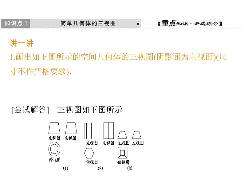 高中数学人教A版必修2：三视图课件07