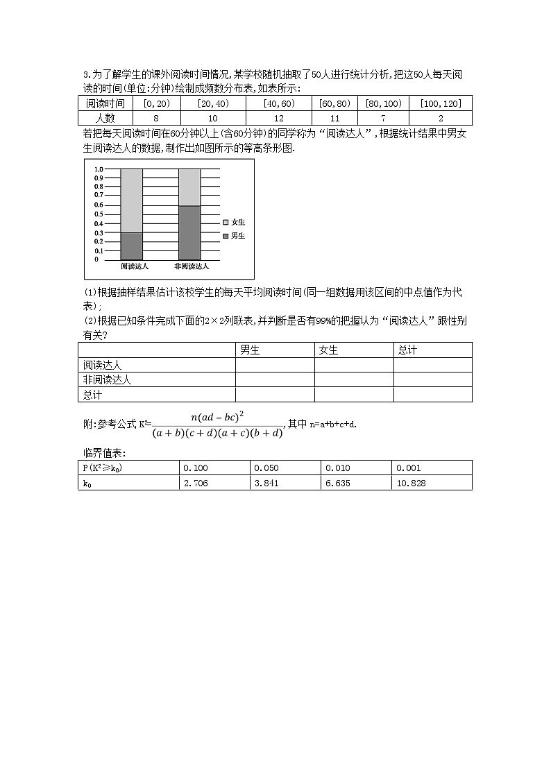 2021年高考数学二轮复习大题专项练四《统计概率》文数(含答案)02