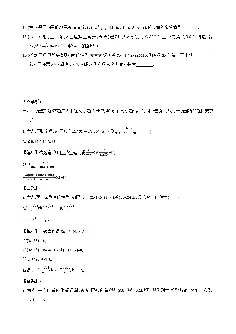小题专练04-2021届高考数学二轮复习新高考版（含解析）03