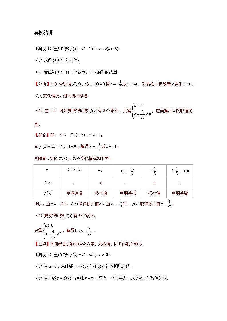 专题09 导数的零点-2021届新高考数学一轮复习知识点总结与题型归纳面面全02