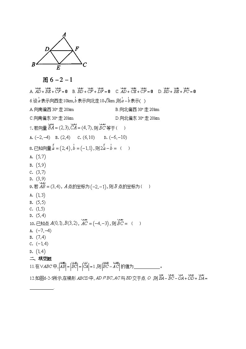 第六章平面向量的运算6.2.2平面向量的减法运算专题训练02