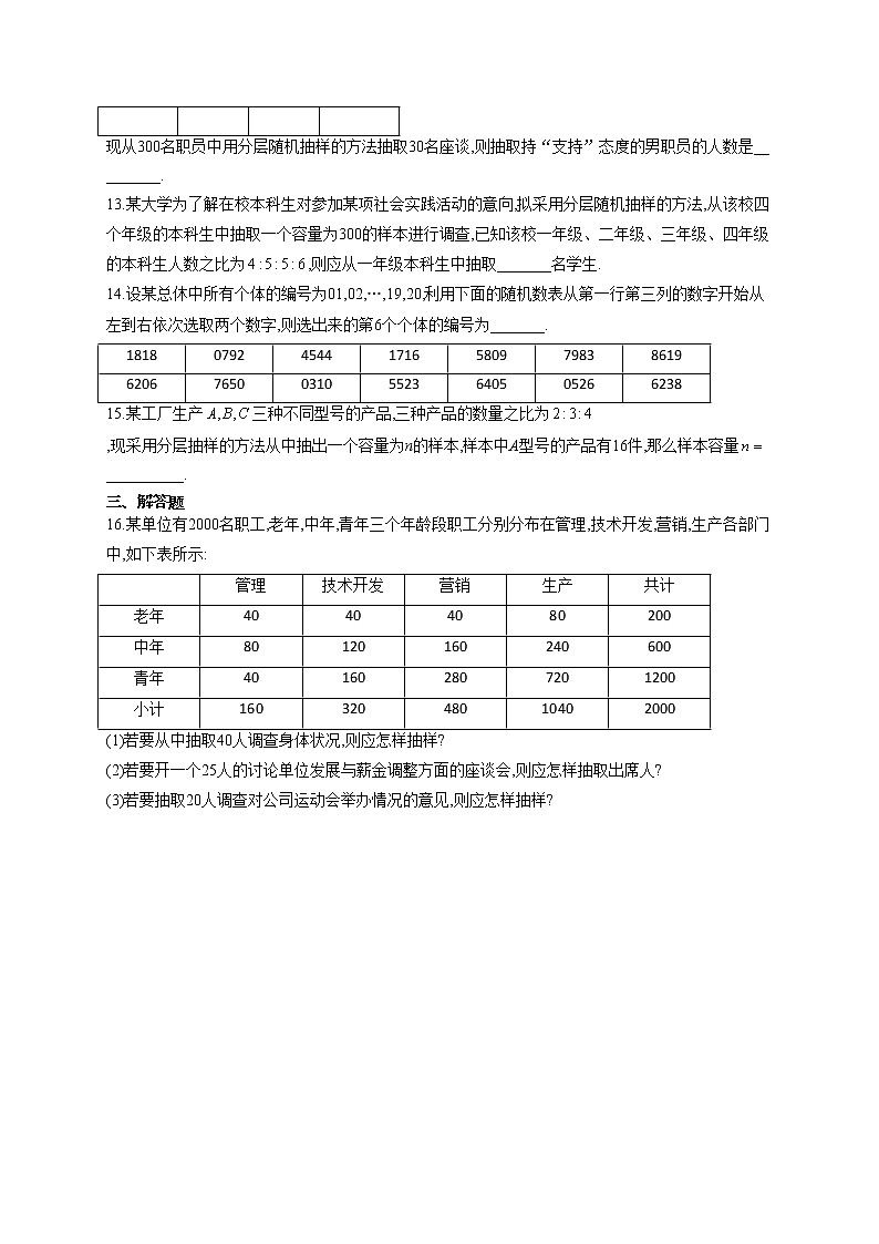 第九章 统计 9.1随机抽样专题训练03